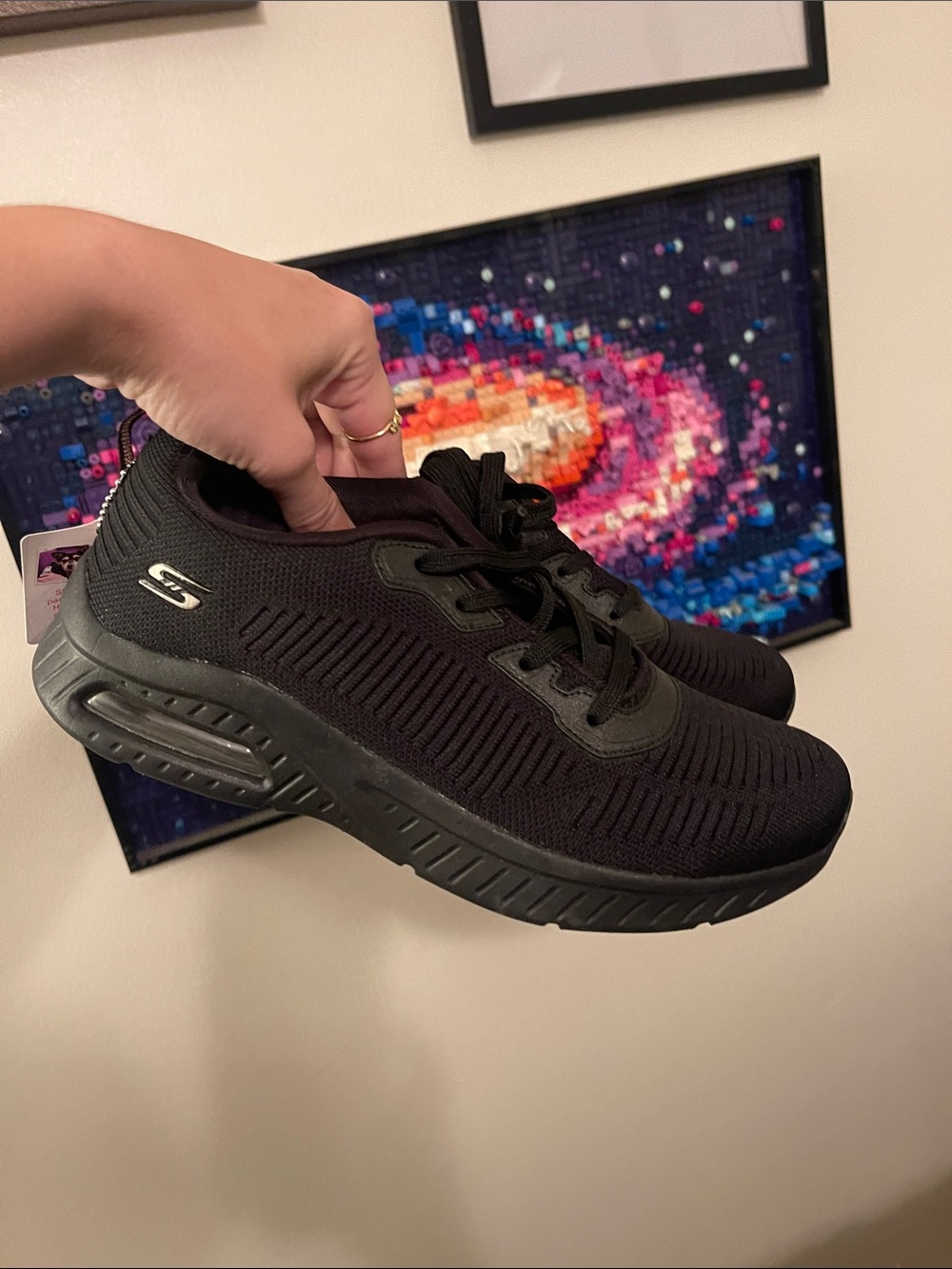 Skechers Women's Black Knit Athletic Slip-On Sneakers